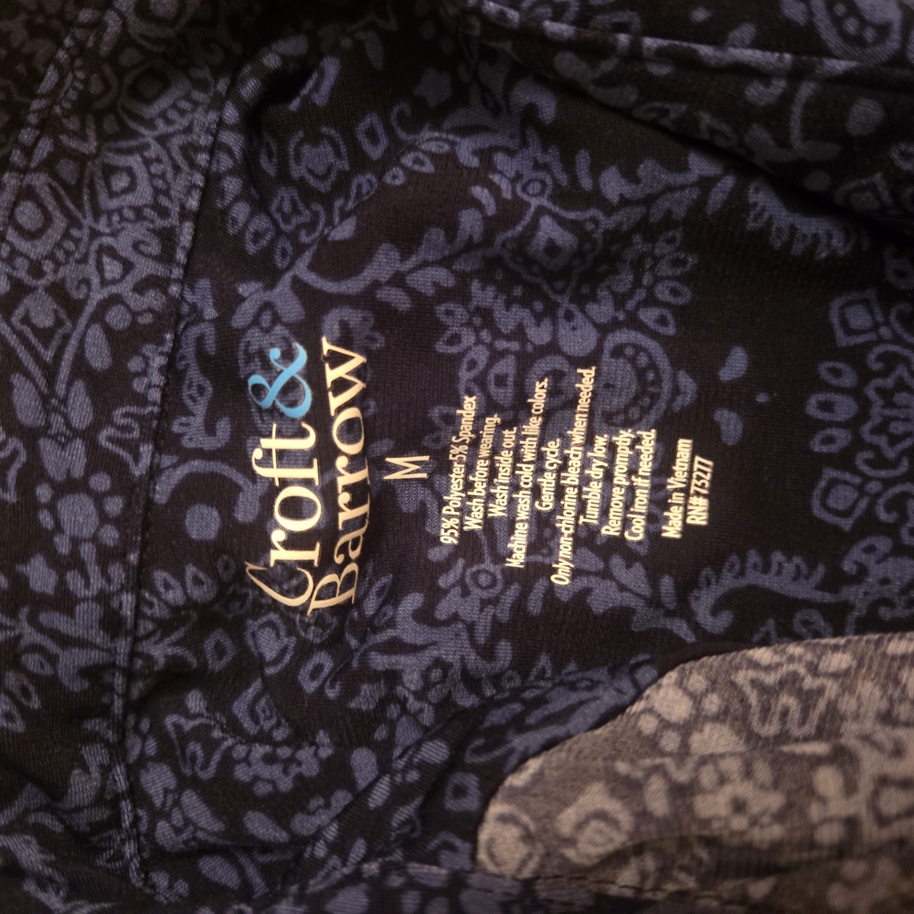 Croft & Barrow Black Blue Paisley Print Sleeveless Top Size M - Picture 12 of 12